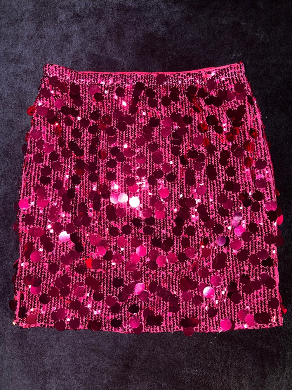 Pink Sequin Stretch Mini Skirt - Women's Party Skirt